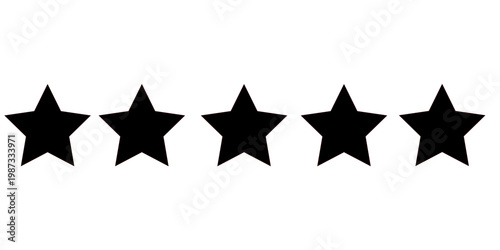 ikon tinjauan produk pelanggan five star. umpan balik peringkat red 5 star untuk situs web, aplikasi, desain ui.