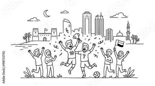 UAE Soccer Team Celebrates Victory