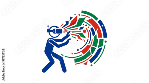 Abstract Concept of Virtual Reality Experience