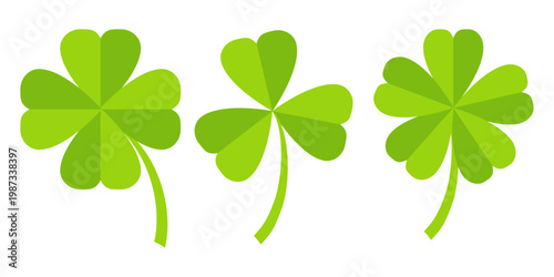 Clover leaf illustration in flat style. Clover leaf vector design symbolizes trust, hope, love, and good luck.	