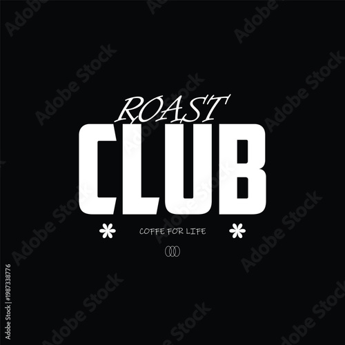 roast club varsity arch streetwear typography t-shirt design