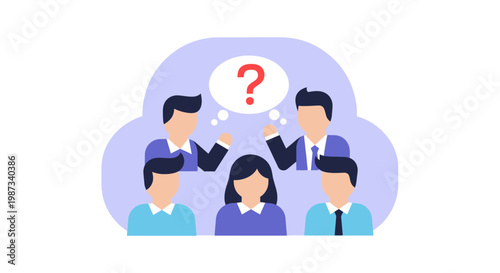 People Discussing Question Together.