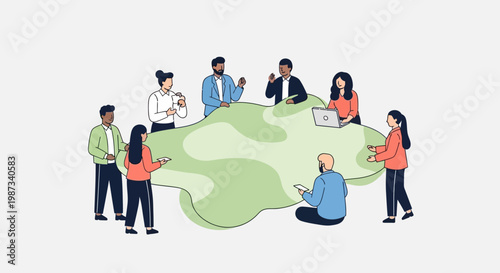 Diverse group of people meeting.