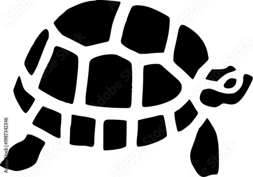 turtle silhouette vector icon hand drawn tortoise shell art