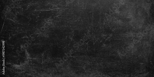 Dark grunge stone texture background with scratches, black slate wall surface for copy space. A dark grunge black chalkboard background, blank grey chalk wall design, vintage surface
