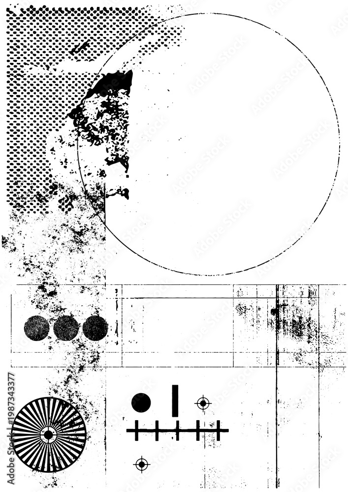 Obraz premium Large abstract textured collage with a transparent background