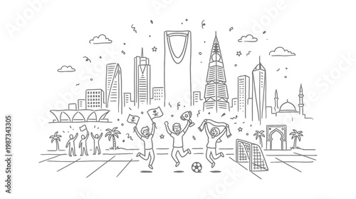 Saudi Arabia Football Team Victory Celebration