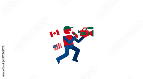 International News Reporter on the Go