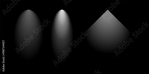 Stage Spotlight Beam Light Effect with Glowing Rays and Concert Theatre Illumination on Transparent Background