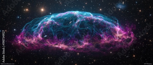 Vibrant Purple Nebula In Deep Space Background