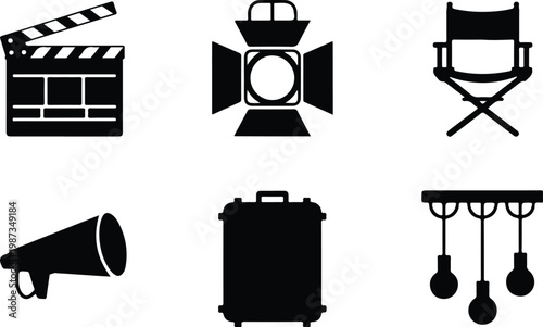 Theater Silhouette Icon Collection Set