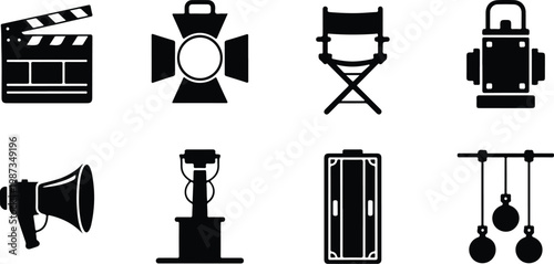 Theater Silhouette Icon Collection Set