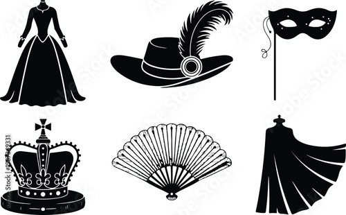 Theater Silhouette Icon Collection Set