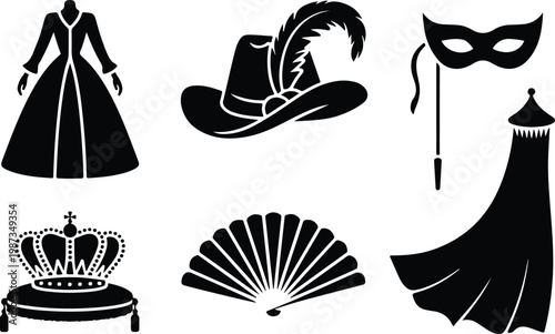 Theater Silhouette Icon Collection Set