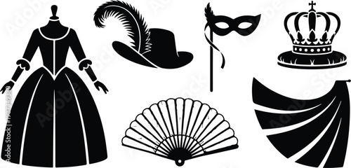 Theater Silhouette Icon Collection Set