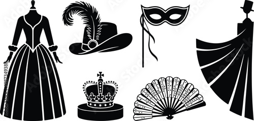 Theater Silhouette Icon Collection Set