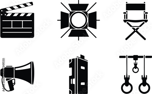 Theater Silhouette Icon Collection Set