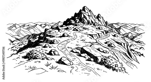 Minimalist Mountain Terrain Texture Vector Background for Designers