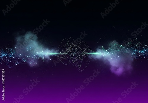 Dynamic Energy Waves and Interconnected Data Flow in an Abstract Digital Environment