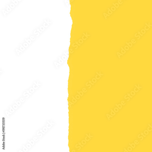A vibrant yellow and black abstract background with a torn paper effect