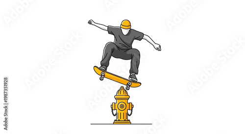 Skateboarder Executes Daring Trick On Fire Hydrant