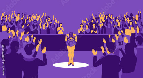 Skater Receives Ovation After Performance In Front Of Cheering Audience