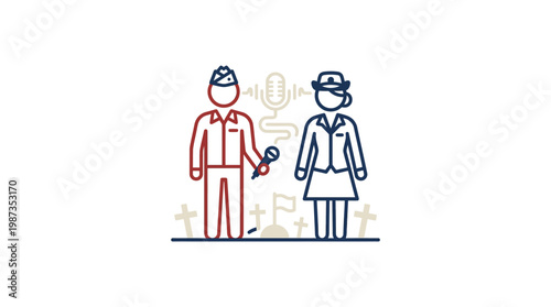 Memorial Day Reporter Interviewing Veteran