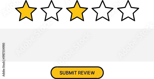 Customer feedback with two out of five stars selected, submit review button