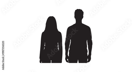 Silhouettes of a man and woman standing side by side.