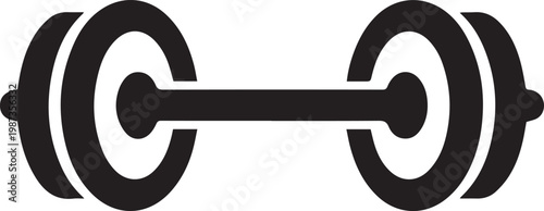 Dumbbell vector icon for fitness and gym bodybuilding equipment symbol isolated on white background heavy weight lifting