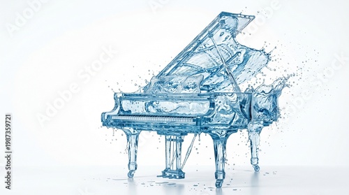 Wallpaper Mural Water Piano Installation, Modern Art Gallery, Contemporary, Fluid Environment, Artistic Viewpoint Torontodigital.ca