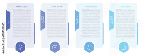 A 4-step infographic visually simplifies a process, strategy, or cycle into four clear, sequential stages for easy audience understanding.