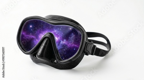 Wallpaper Mural Galaxy-Printed Scuba Mask, Underwater Adventure, Creative Design, Cosmic View, Fun Environment Torontodigital.ca