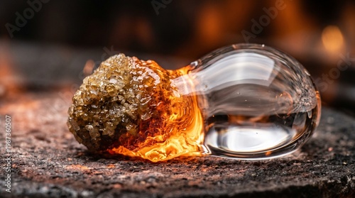 Wallpaper Mural Molten Glass Art Creation, Unique Glass Sculpture, Artisan Studio, Photography, Creative Environment, Close-Up View, Craftsmanship Concept Torontodigital.ca