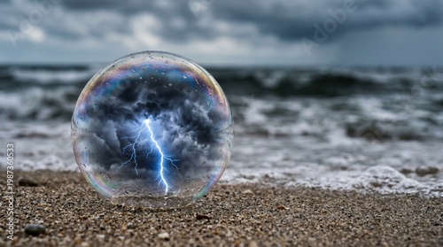 Wallpaper Mural Captivating Storm Reflection on Beach Shoreline Photography Torontodigital.ca