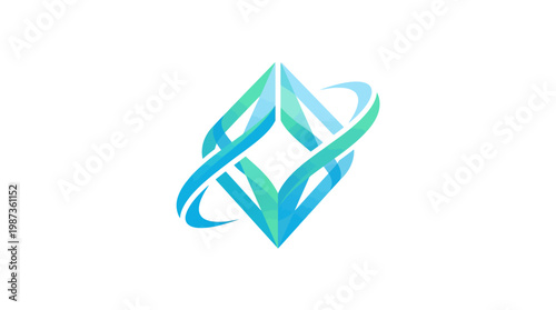 Abstract Logo with Diamond Shape and Loop
