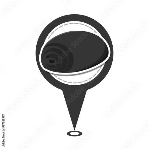 black cute pain au chocolat location pin icon