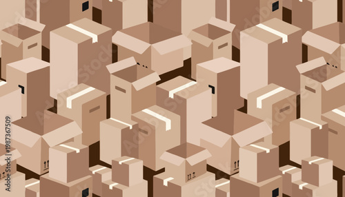 A large collection of cardboard boxes in various sizes and shapes