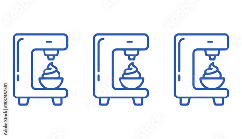 Three industrial 3D printers in action creating objects