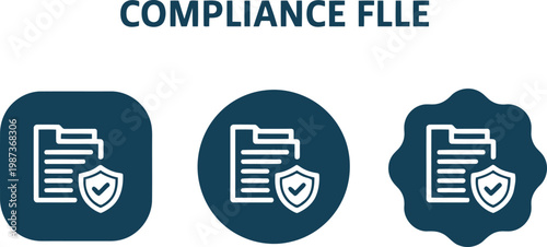 Compliance File Icon Set – Document Security, Data Protection, and Regulatory Approval Symbols