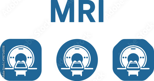MRI Scanner Icon Set – Medical Imaging Symbols for Healthcare and Diagnostic Applications