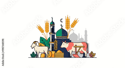 vector illustration of a animals for idul adha
