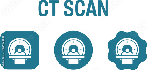 CT Scan Icon Set – Medical Imaging Symbols for Healthcare and Radiology Applications