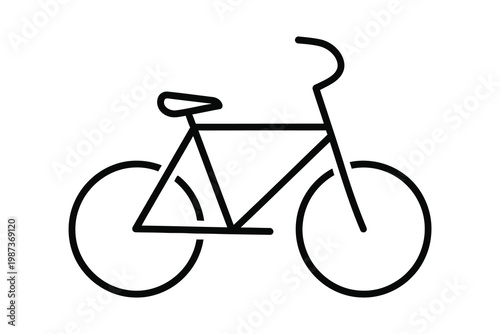 Minimalist black and white bicycle icon with simple clean design perfect for sports and transport themes