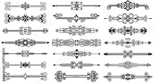 elegant seamless floral and damask pattern vector illustration set in black and white