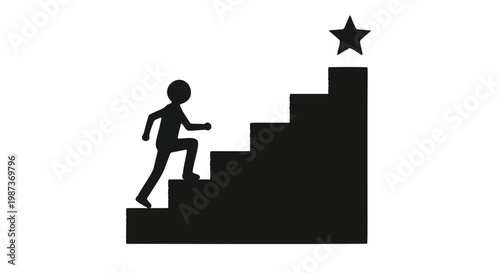 climbing stairs to success, motivation and achievement icon