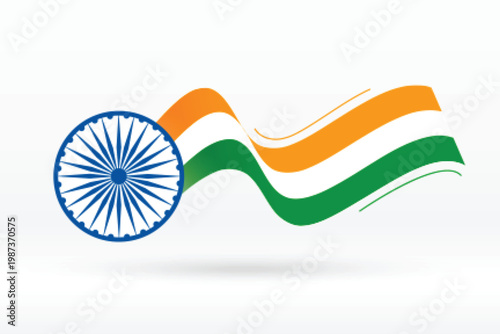 flag of india in creative wave style