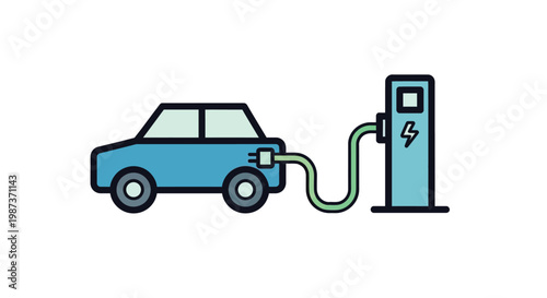 Electric Car Charging at Station: Sustainable Future, Clean Energy Transport