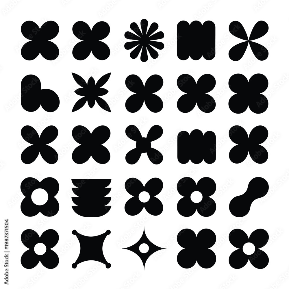 Fototapeta premium Geometric abstract shapes collection minimal modern vector pattern design set