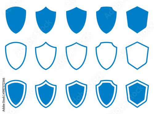 シールド・盾のアイコンイラストブルー